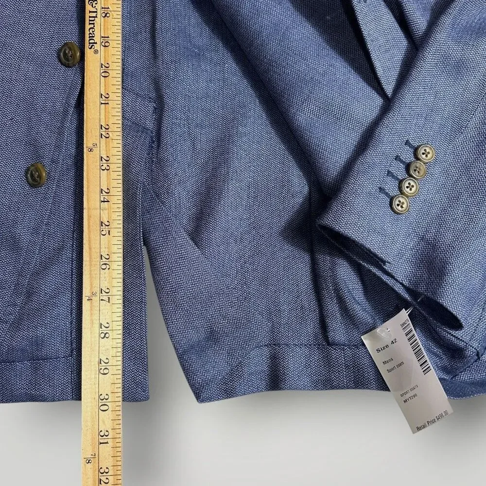 POLO RALPH LAUREN Mens Blazer Sport Coat 3-Button Jacket 42R Linen/WooViscose